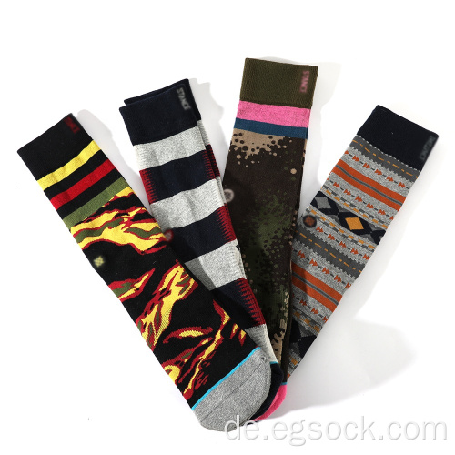 Robuste Anti-Schrumpf-Strick-Jacquard-Design-Socken